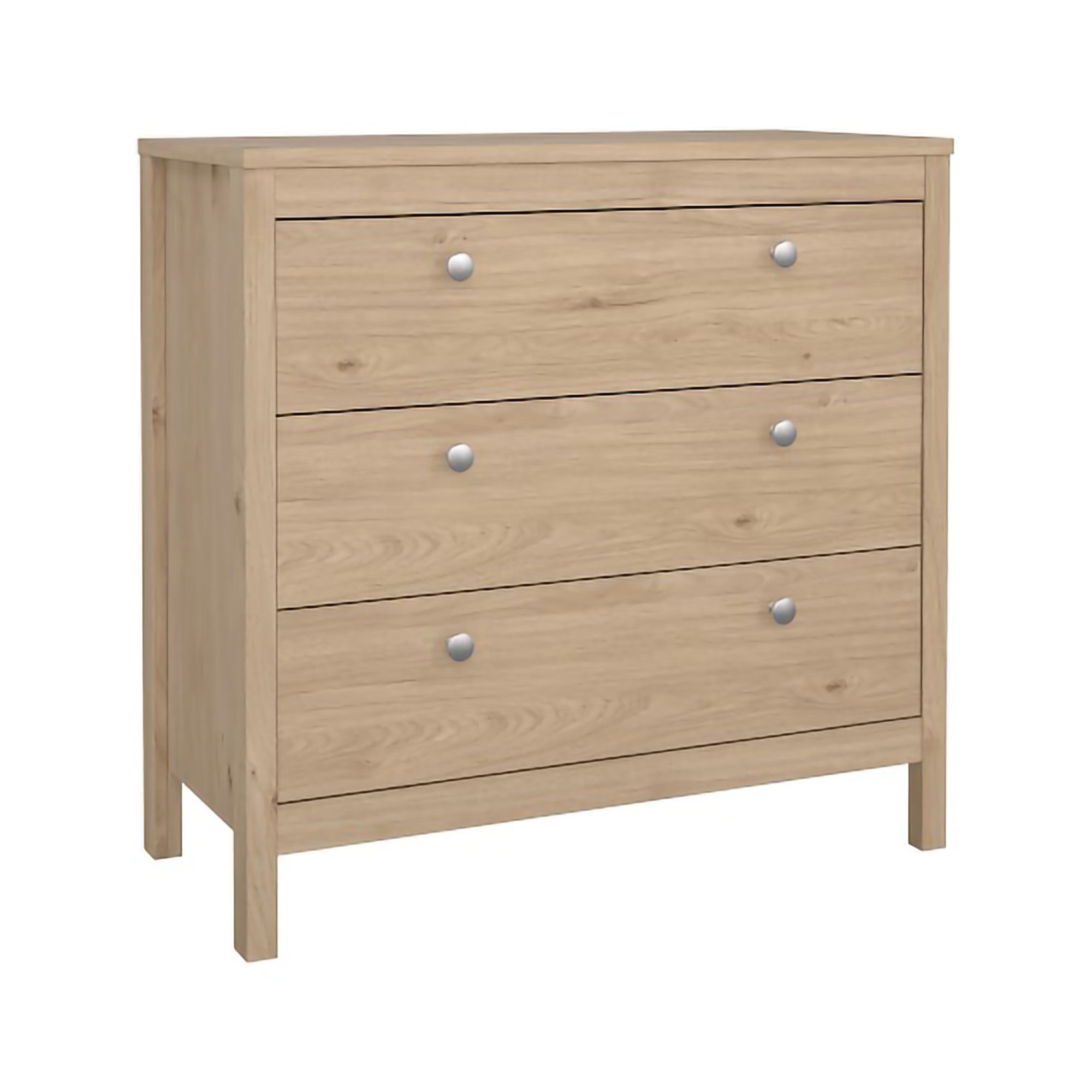 foto del prodotto cassettiera sagar, settimino multiuso, comò camera da letto, mobile con cassetti, 82x38 h80 cm, rovere