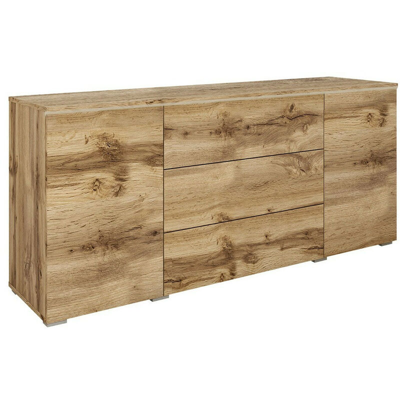 foto del prodotto cassettiera sarasota 142, quercia di wotan, con cassetti e ante, numero di cassetti 0, 66x150x40cm, led senza