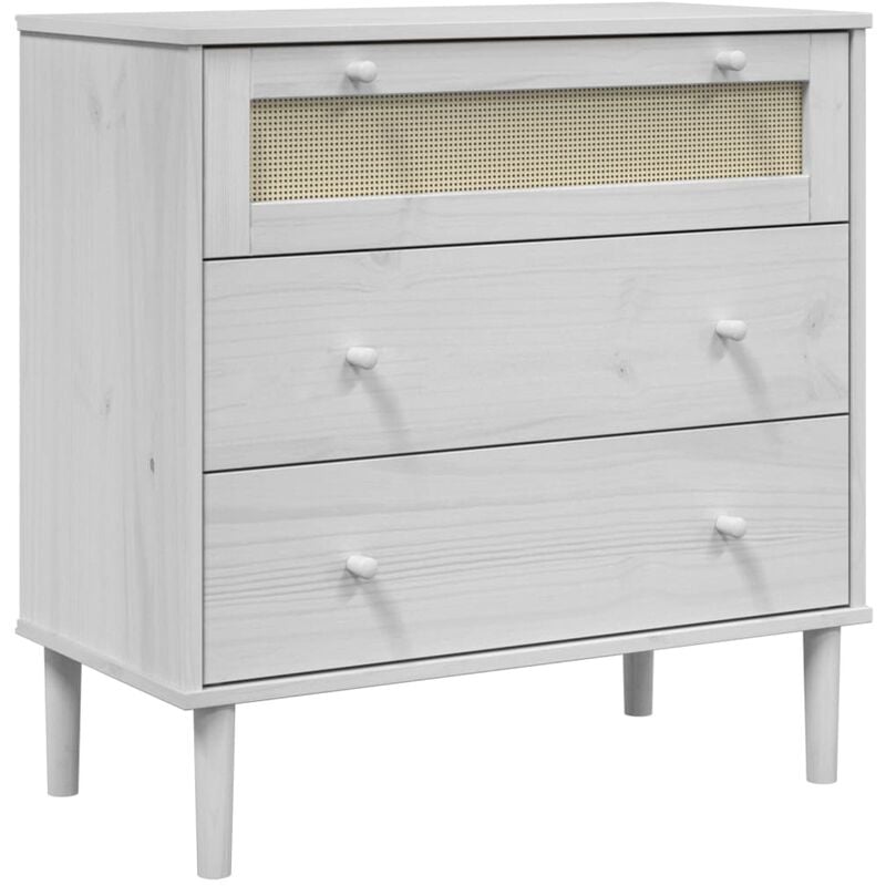 foto del prodotto cassettiera senja aspetto rattan bianca 80x40x80 cm legno pino vidaxl