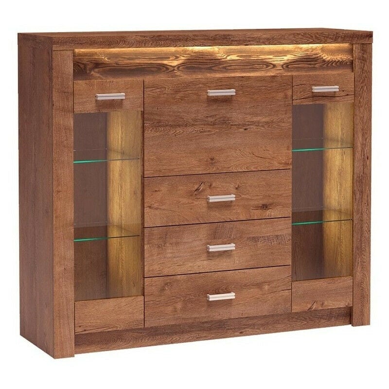 foto del prodotto cassettiera serfeno 105, frassino, con cassetti e ante, numero di cassetti 0, 122x137x42cm, led con