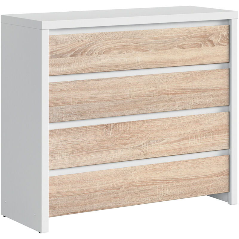 foto del prodotto cassettiera soren marrone e bianco 112cm