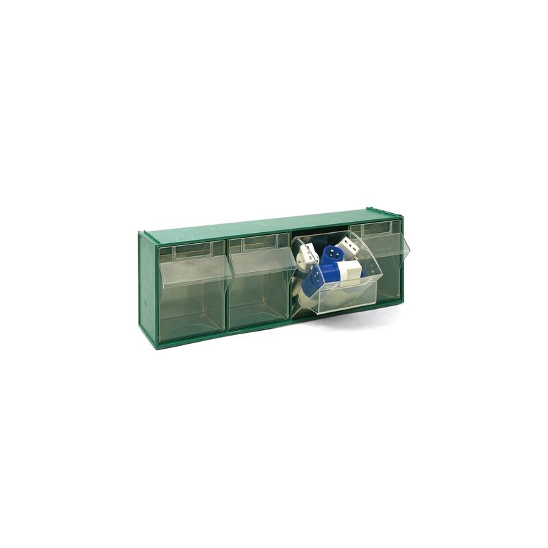 foto del prodotto cassettiera sovrapponibile in pp fox 104 mm 600x177x h.206 verde lxpxh mm 600x177x206
