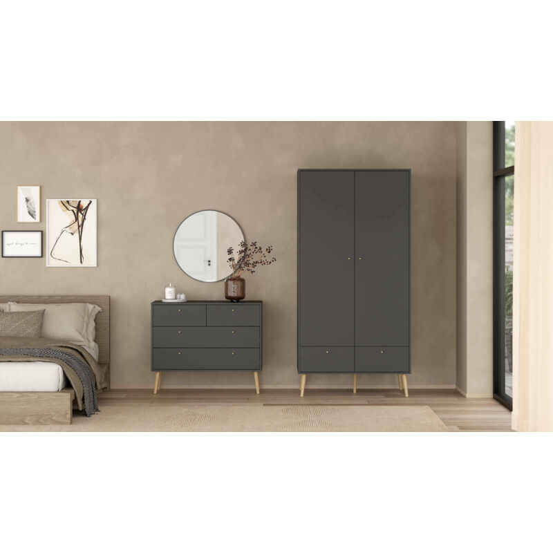 foto del prodotto cassettiera tiffany, settimino multiuso, com camera da letto, mobile con cassetti, 99x39 h82 cm, grigio dmora