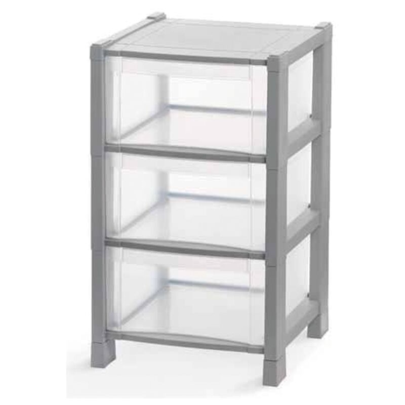 foto del prodotto cassettiera tower 3 cassetti grigio 38x38x59 cm