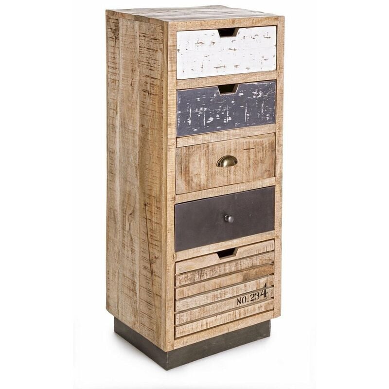 foto del prodotto cassettiera tudor con struttura in mango e base in acciaio, 45 x 35 x110h cm