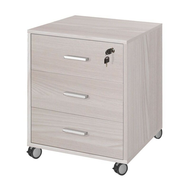 foto del prodotto cassettiera ufficio con chiave olmo rotelle cm 50 x 41 x 70 h