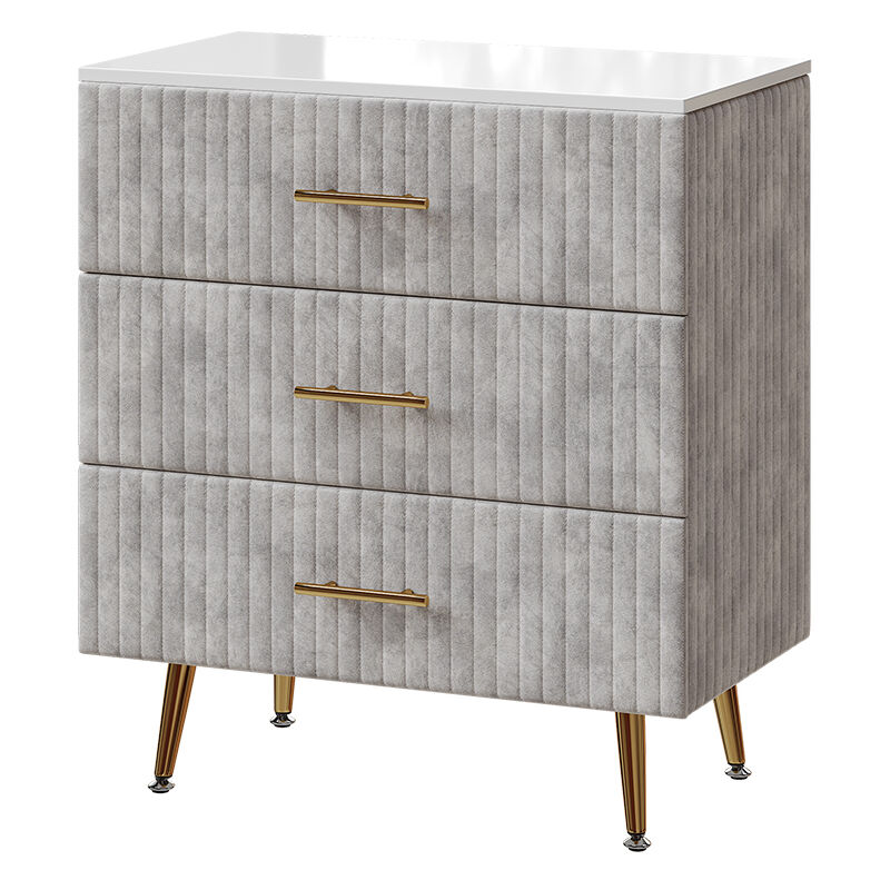foto del prodotto cassettiera velia, grigio, 70 x 78.5 cm con 3 cassetti vicco