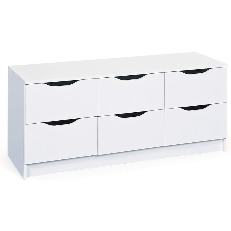 foto del prodotto cassettiera westphalen 6 cassetti 120x40x50h struttura in laminato verniciato bianco