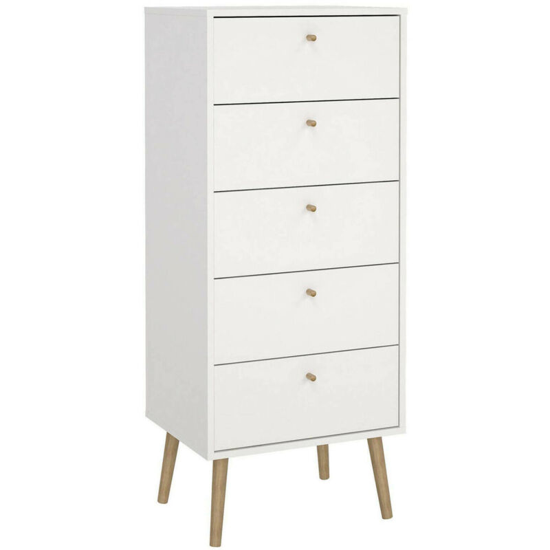 foto del prodotto cassettiera yaounde, settimino multiuso, com camera da letto, mobile con cassetti, 50x39 h120 cm, bianco dmora