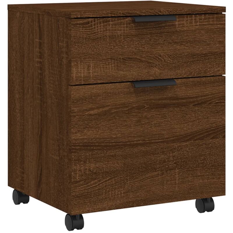foto del prodotto cassettiere per ufficio con rotelle color rovere marrone 45 x 38 x 54 cm derivati del legno dec024562