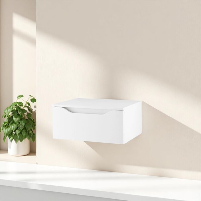 foto del prodotto cassetto bagno sospeso 60 cm giglio bianco lucido