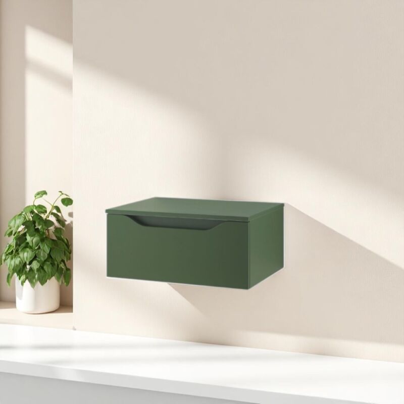 foto del prodotto cassetto bagno sospeso 60 cm giglio verde opaco