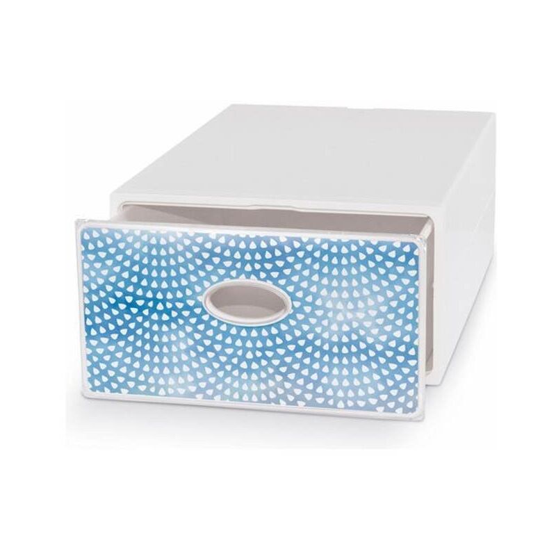 foto del prodotto cassetto contenitore multiuso da riordino 28x40x15 h qbox aqua domopak