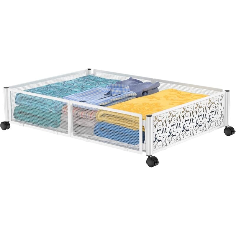 foto del prodotto cassetto del letto contenitori portaoggetti sotto il letto, organizer per scarpe, montaggio senza attrezzi, cassetto sotto il letto per vestiti,
