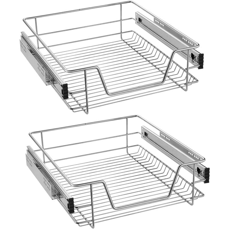 foto del prodotto cassetto della cucina cassetto telescopico 2x 50 cm ripiano ad estrazione totale cestello estraibile cassettiera per camera da letto armadio