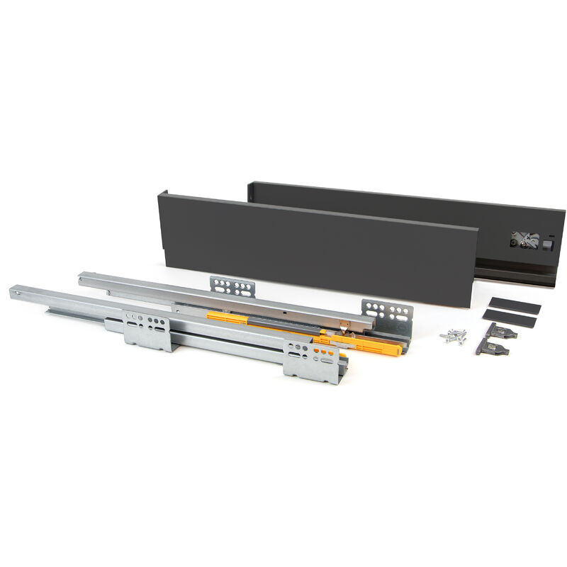 foto del prodotto cassetto esterno concept 30kg, altezza 138mm, profondit 450mm, acciaio, grigio antracite emuca