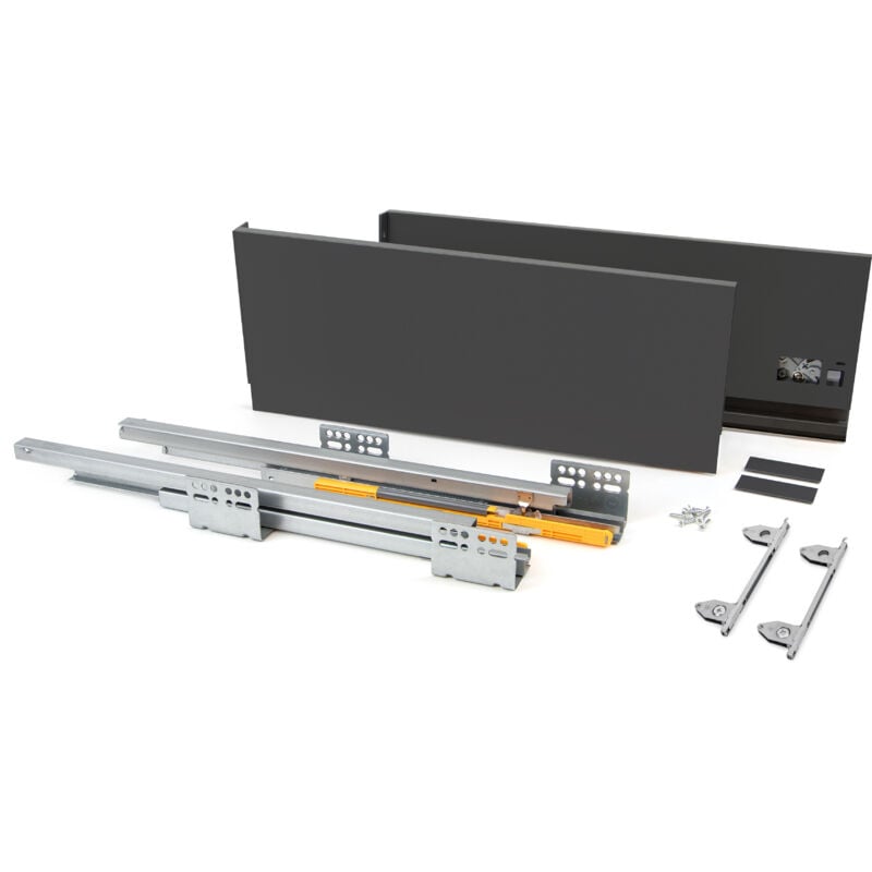foto del prodotto cassetto esterno concept 30kg, altezza 185mm, profondit 450mm, acciaio, grigio antracite emuca