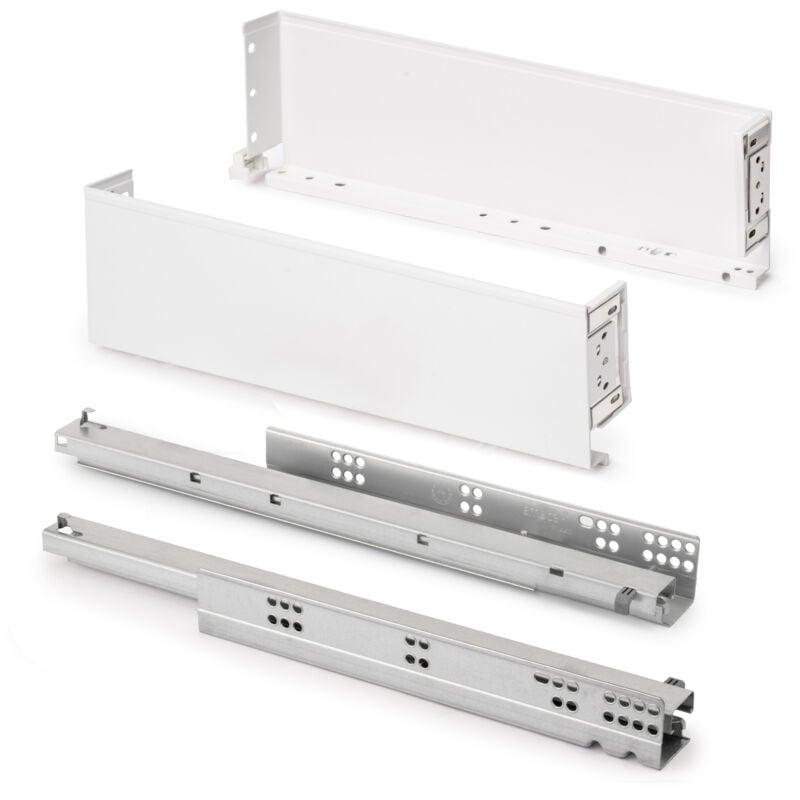 foto del prodotto cassetto esterno simplex 25 kg, altezza 122 mm, profondit 440 mm, acciaio, verniciato bianco emuca
