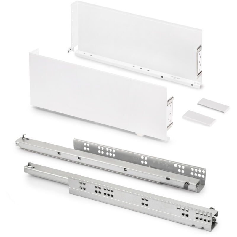 foto del prodotto cassetto esterno simplex 25 kg, altezza 159 mm, profondit 490 mm, acciaio, verniciato bianco emuca