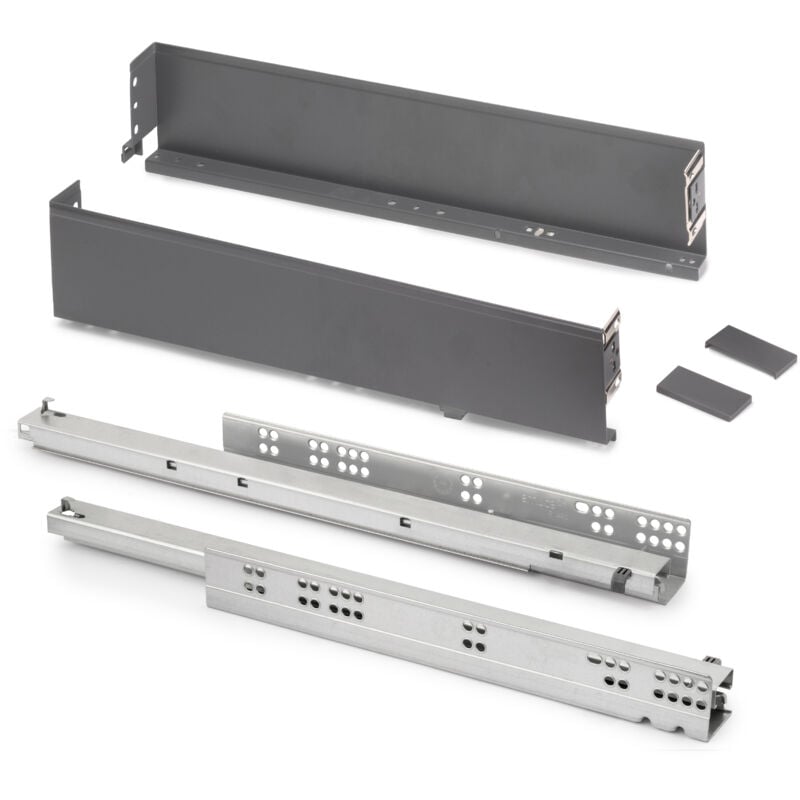 foto del prodotto cassetto esterno simplex 25 kg, altezza 88 mm, profondit 490 mm, acciaio, grigio antracite emuca
