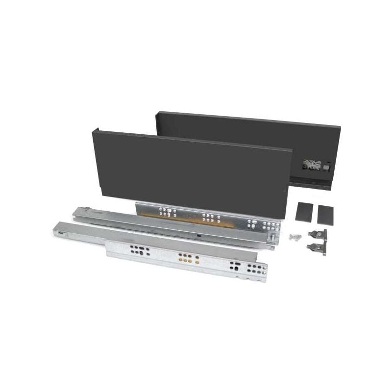 foto del prodotto cassetto esterno vertex 40 kg altezza 131 mm, profondit 450mm, grigio antracite, acciaio 1 un emuca