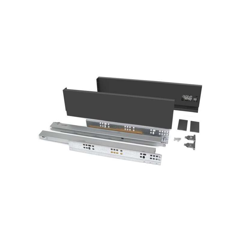 foto del prodotto cassetto esterno vertex 40 kg altezza 93 mm, profondit 450mm, grigio antracite, acciaio 1 un emuca
