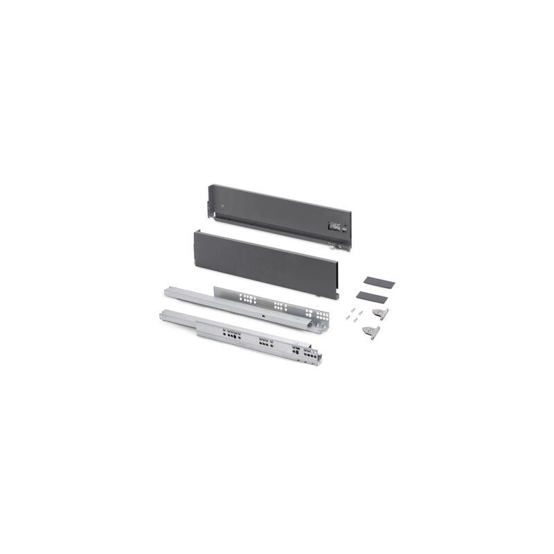 foto del prodotto cassetto esterno vertex con regolazione 3d altezza 131mm, 40kg, profondit 400mm, acciaio, grigio antracite emuca