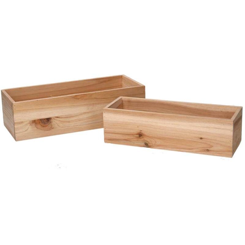 foto del prodotto cassetto legno 1 2 naturale rettangolare cm 32x13h9
