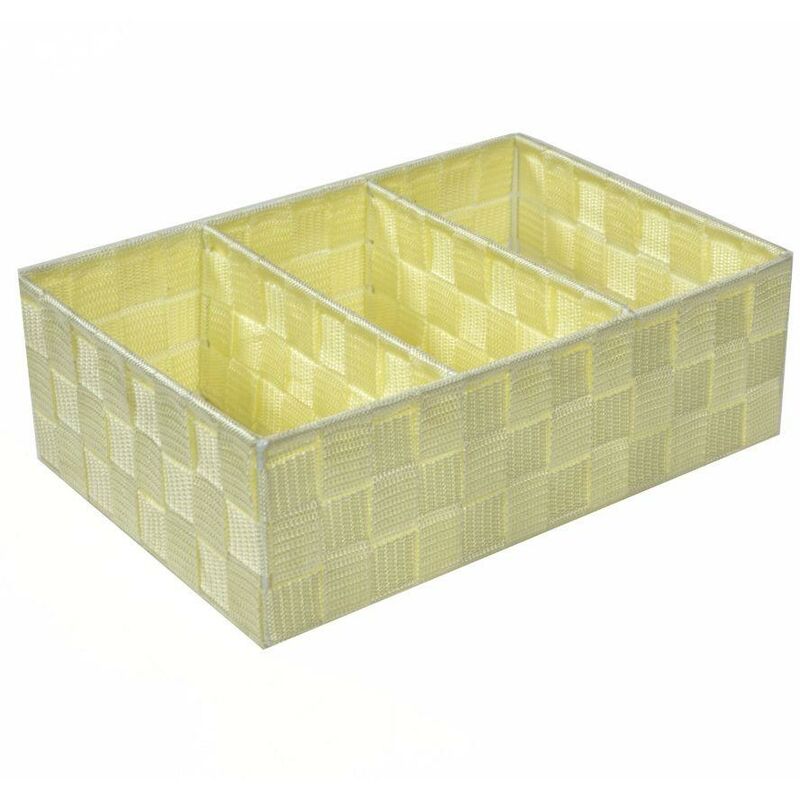 foto del prodotto cassetto poliestere crema 3 scomparti cm 31x21h10