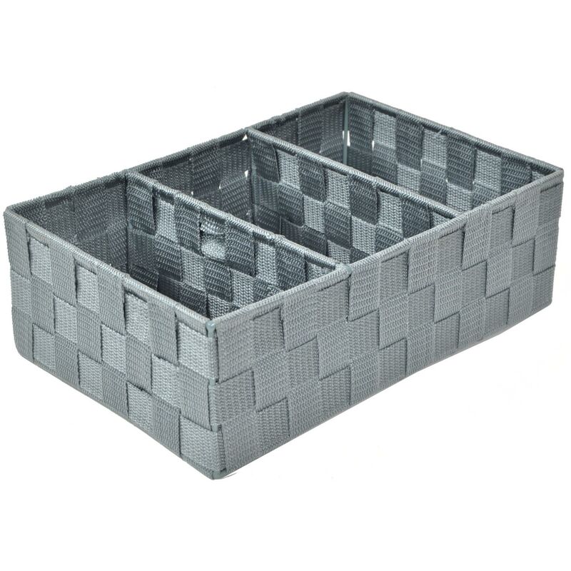 foto del prodotto cassetto poliestere grigio 3 scomparti cm 31x21h10