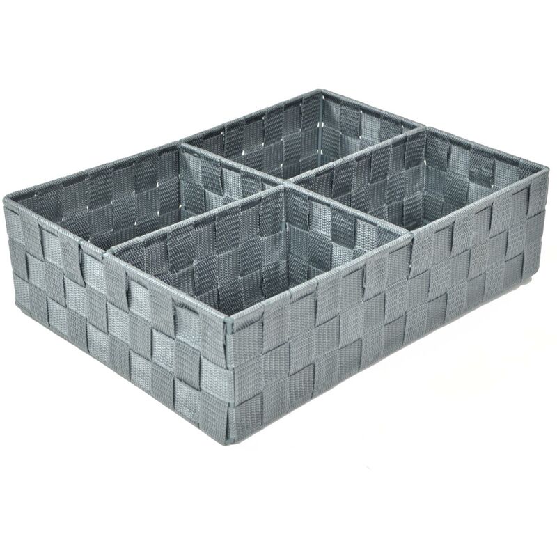 foto del prodotto cassetto poliestere grigio 4 scomparti cm 37x27h10