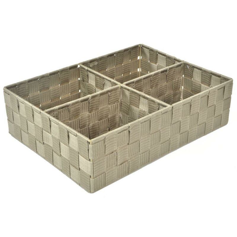 foto del prodotto cassetto poliestere tortora 4 scomparticm 37x27h10
