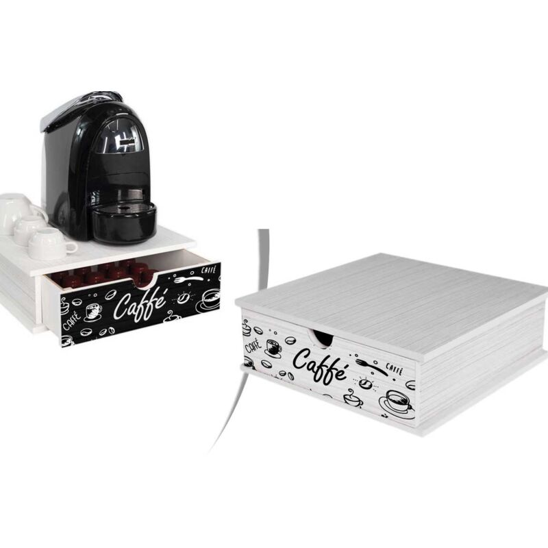 foto del prodotto cassetto porta cialde in legno caffè 33x33x10 cm colore assortito