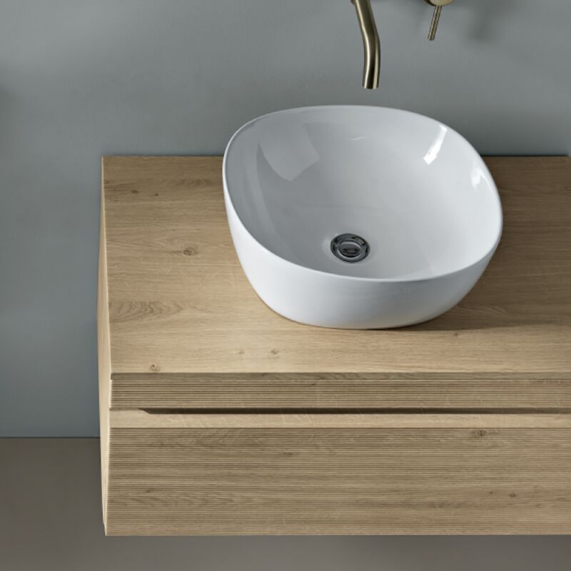 foto del prodotto cassetto porta lavabo in pvc 120 cm sospeso da bagno rio rovere chiaro