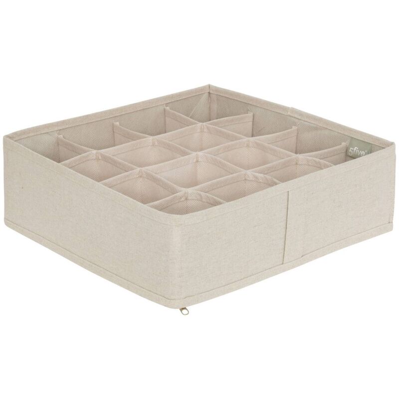foto del prodotto cassetto portaoggetti groomy 16 scomparti beige 31x31cm 5five