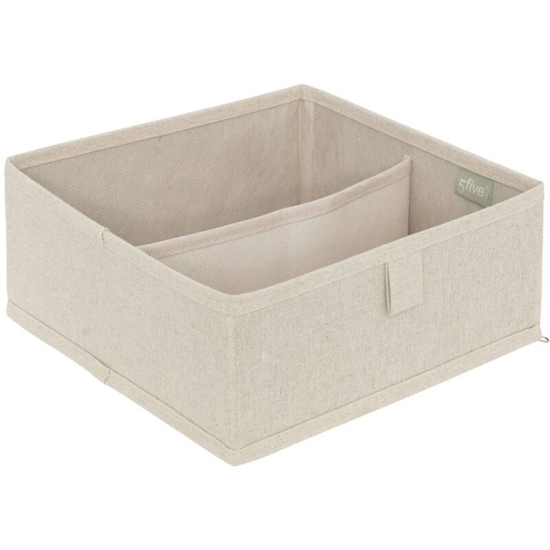 foto del prodotto cassetto portaoggetti groomy 2 scomparti beige 24x10,2cm 5five