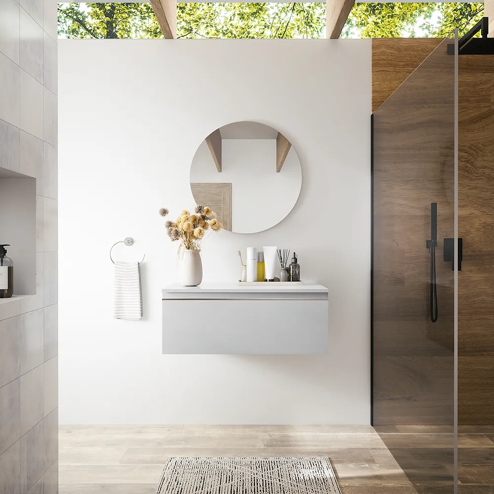 foto del prodotto cassettone sospeso 60 cm grigio perla opaco darwin