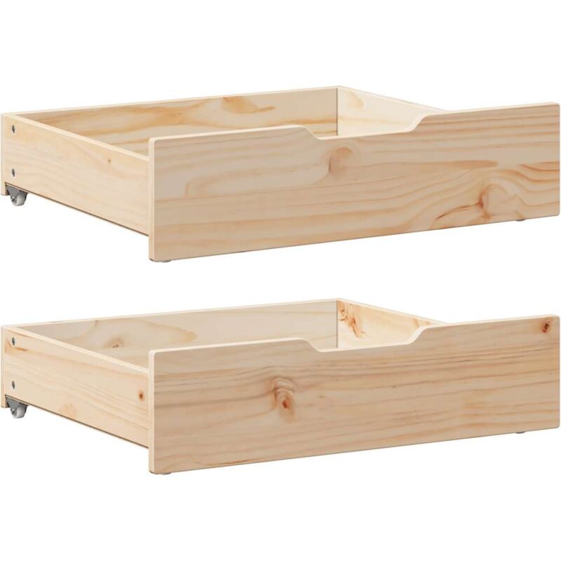 foto del prodotto cassettoni da letto con ruote 2 pz 65x55x16 cm in legno di pino vidaxl