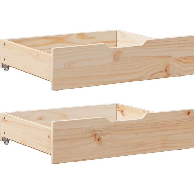 foto del prodotto cassettoni da letto con ruote 2 pz 65x55x17 cm in legno di pino vidaxl