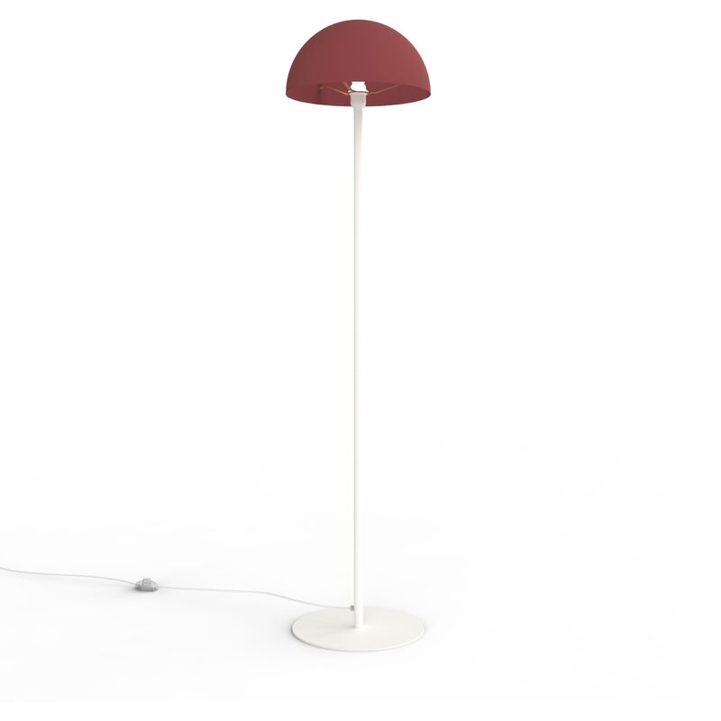foto del prodotto cassis piantana, 1xe27, max 42w, metallo, cowhide red traffic white, d40cm h160cm - lumicom