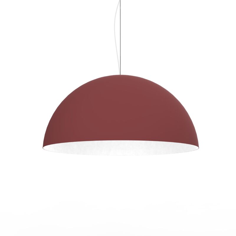 foto del prodotto cassis sospensione, 1xe27, max 42w, metallo, rosso cowhide bianco, d60cm lumicom