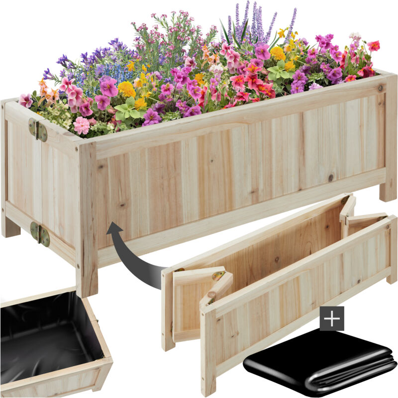 foto del prodotto cassone per orto rialzato blomster, pieghevole, 30l, con pellicola, 70x30x25cm orto rialzato, cassone per orto rialzato, aiuola per fiori