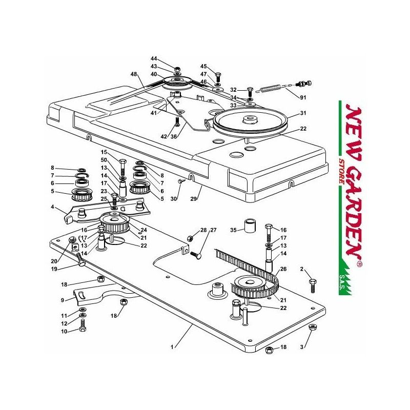 foto del prodotto castelgarden esploso innesto lama 102cm tn 185h trattorino rasaerba 2002 13 1 piastra