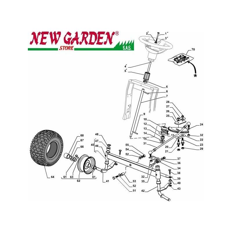 foto del prodotto castelgarden esploso sterzo 84cm xdc135hd trattorino rasaerba 2002 13 ricambi 23 perno