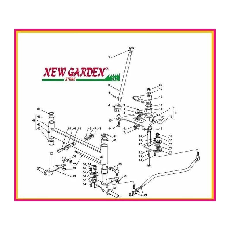 foto del prodotto castelgarden esploso sterzo trattorino 92cm plus 13 5 92 ggp stiga mountfield 29 asta comando sterzo 382000539 1