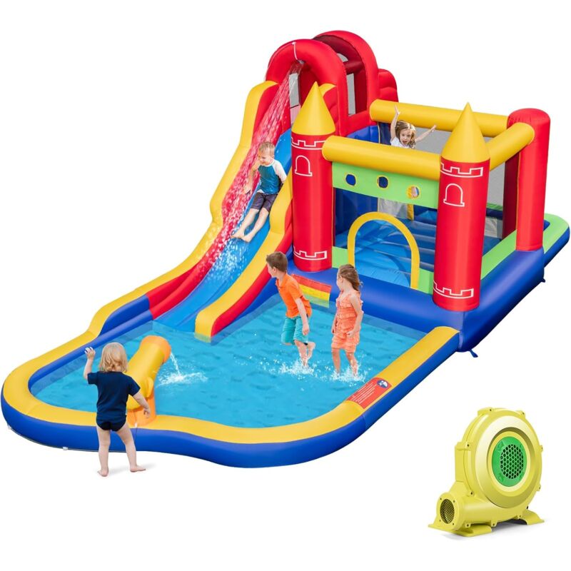 foto del prodotto castello gonfiabile per bambini 3 10 anni, 624 x 270 x 235 cm, con ventilatore goplus