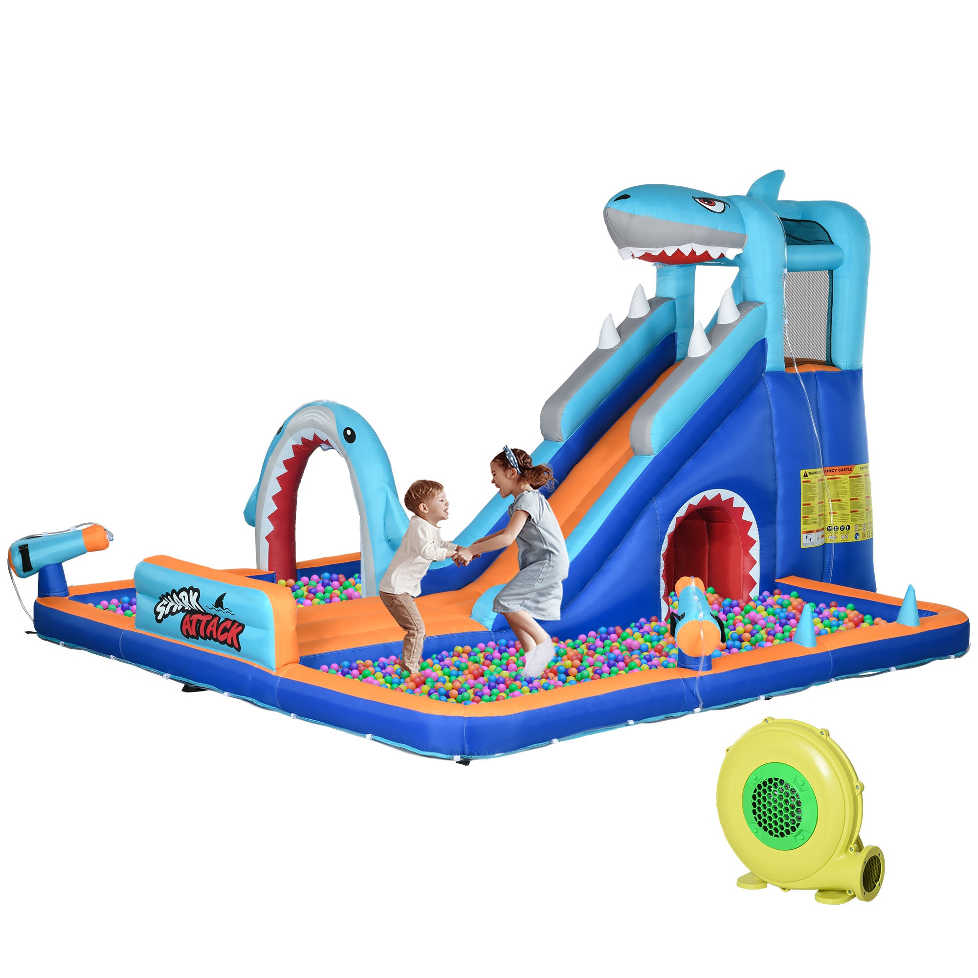 foto del prodotto castello gonfiabile per bambini scivolo piscina e parete da arrampicata