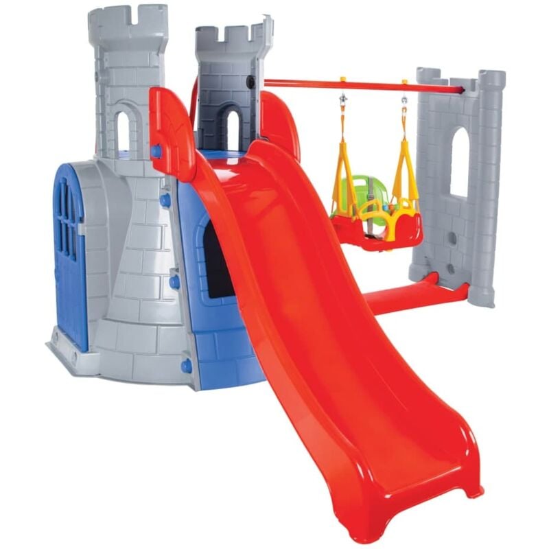 foto del prodotto castello per bambini con scivolo e altalena castle slide and swing set pilsan 07 961