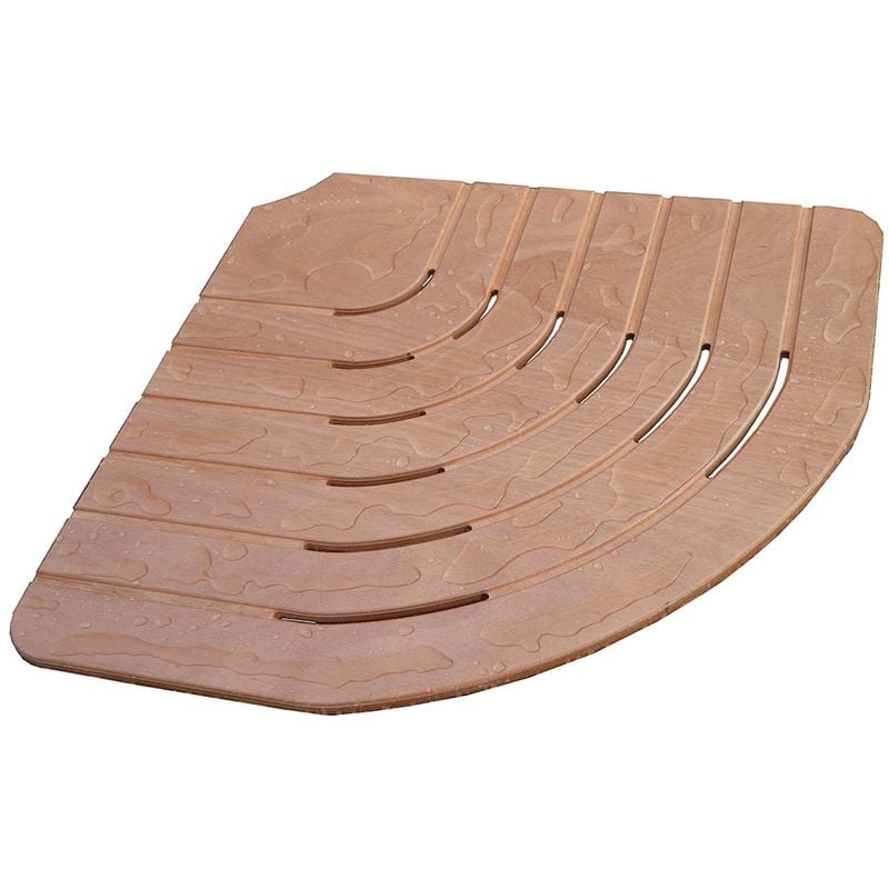foto del prodotto castelmerlino pedana doccia angolare lato 74 cm in legno per piatto doccia angolare lato 90