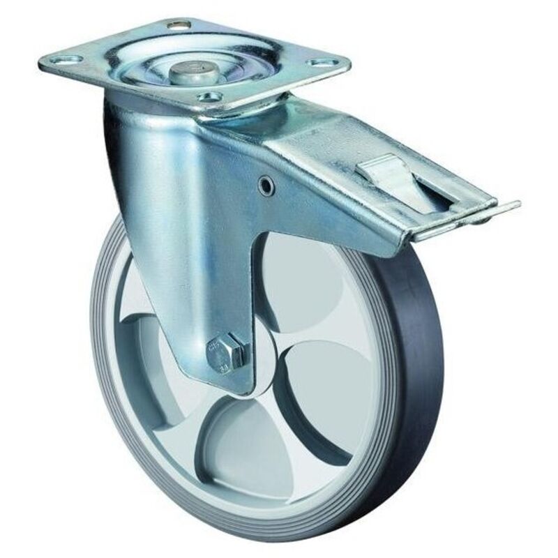 foto del prodotto caster con ruote in gomma termoplastica striscia